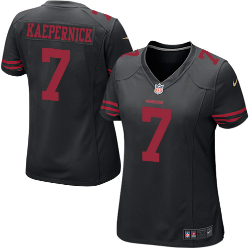 Women's Limited Colin Kaepernick Nike Jersey Black Alternate - #7 NFL San Francisco 49ers